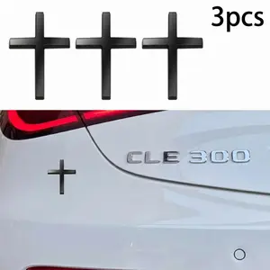 3-Pack 3D Jesus Cross Car Stickers, Self-Adhesive Metal Jesus Decals for Pickup Truck Suv, Motorcycle Luggage Refrigerator Door Stickers For Cars