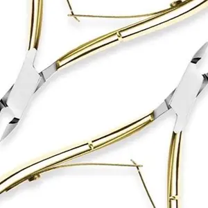 Nghia Professional Cuticle Nipper D-555 Full Jaw Cutter Trimmer for Nail Care at Home Spa Salon Yellow Tools