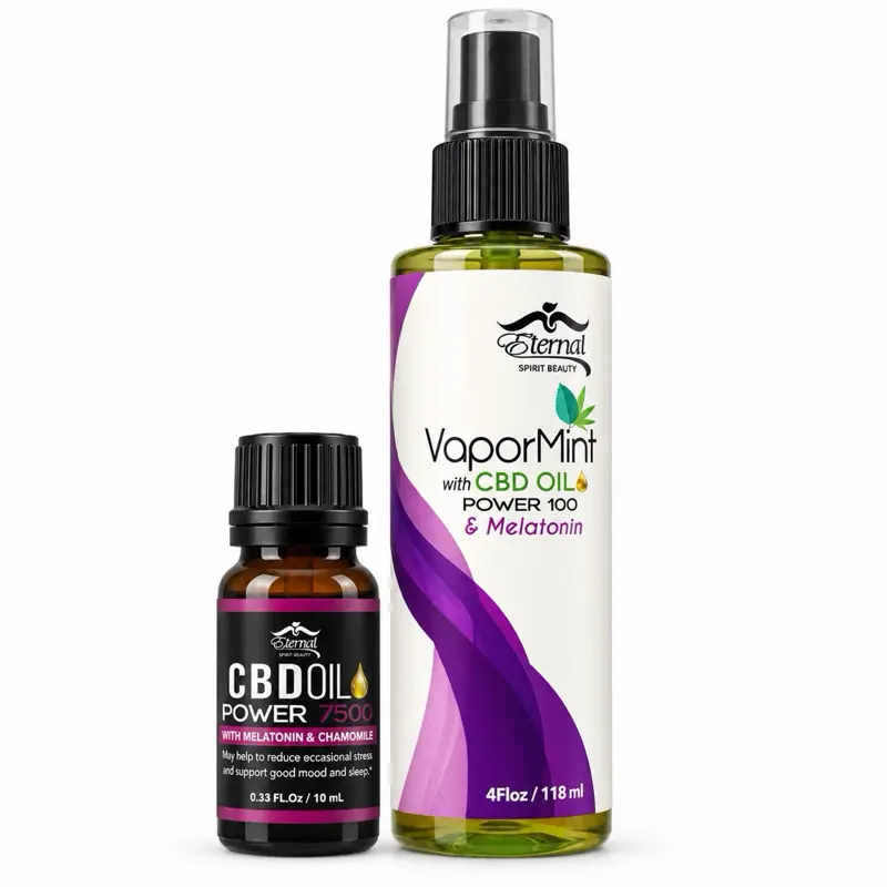 VaporMint Spray & Oil with Melatonin and Chamomile – 2-Piece Wellness Combo