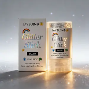Silver Color Glitter Stick (15g), Shiny Effect, Easy to Use, Natural Fit Body Glitter, Portable Refillable, Quick Application