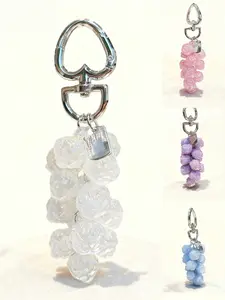 Colorful Grape Crystal Keychain Set, Acrylic Anti-Drop Keychains, Lightweight Luxury Minimalist Style, High Quality Sparkling Ice-Clear Crystals