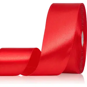 Red Ribbon 1-1/2 Inch 50 Yards, Solid Satin Ribbon for Flower Bouquet, Crafts,  Wrapping, Bridal Invitations, Hair, Christmas, Halloween, Valentine