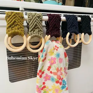Macrame kitchen towel holder, Mother’s Day gift idea, boho kitchen decor, hanging organizer