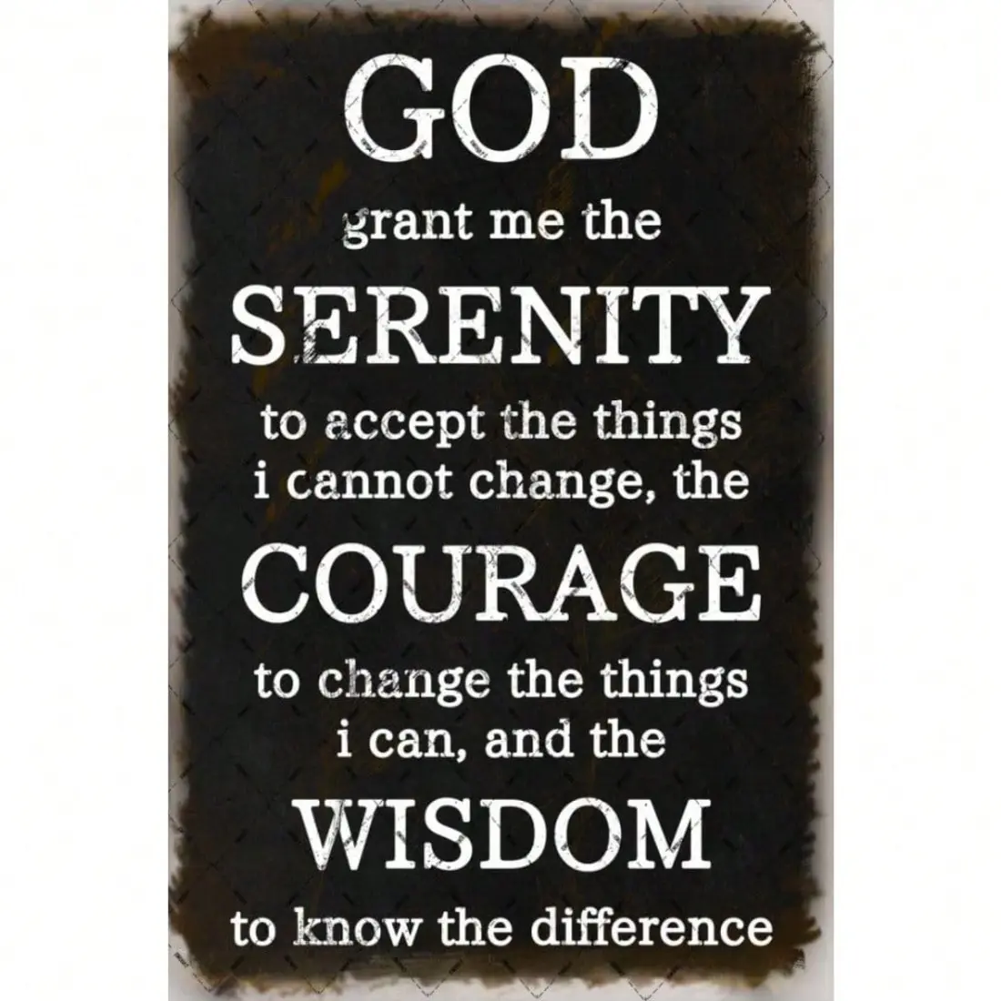 Serenity Prayer Metal Tin Sign 8x12 Inch Vintage Wall Decor