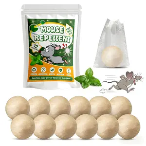 12-Pack Natural Mint Rodent & Rat Repellent Balls Indoor Outdoor Car Engine Protection Long Lasting Peppermint Oil Formula Safe for Pets Kids 30 60 Days Effective Mouse Deterrent