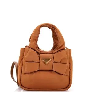Pre-owned PRADA Nylon Tote Bags REBAG Padded Bow Tote Re Mini by Rebag