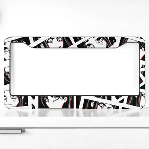 Automotive anime license plate frame anime kawaii license plate frame Japanese car decorations manga waifu custom jdm license plate frame