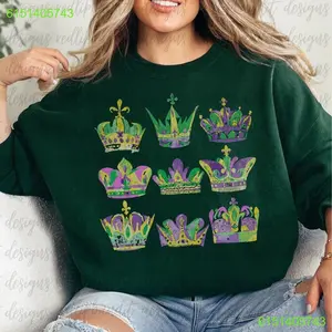 Sweater Vintage Crown King Sweatshirt Collection for NOLA Locals - Hand Drawn Designs with MSY Krewe Essence and New Orleans Vibes - Find Tops and Clothing! Sweatshirt