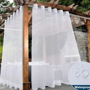 Outdoor Privacy Grommet Curtain Drapes, Lightweight and Translucent, Perfect for Gazebos and Gardens, Easy Installation