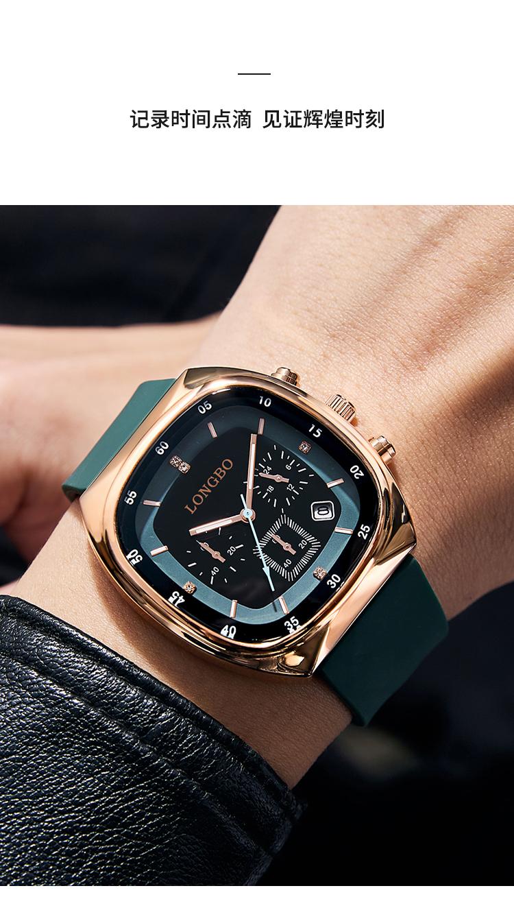 Fashionable Analog Watch, Sporty Waterproof Modern Unisex Open-Face Wristwatch - Luminous Display, Silicone Strap, Adjustable for Daily Wear, Automatic Mechanical with Necklace Bust Jewelry Set for Outdoor Use, Sporty Waterproof Watch detail 5