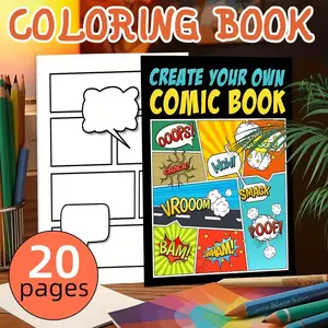 1pc Bold & Easy DIY Blank Comic Book - 20 Thick Pages, Fun Craft Activity for Adults, Perfect for Parties, Holidays, and Birthday Gifts!, Creative Drawing & Idea Journaling, Coloring Gift Book