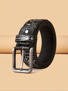 Men's Crocodile Embossed PU Pin Buckle Belt, Belts Men, Fashion Belt for Party, Daily Clothing Decor, Trendy All-match & Exquisite Belt for Birthday Gift