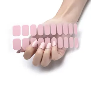 20Pcs Solid Color Nail Polish Strips Adhesive Gel Nail Sticker Gel Nail Strips