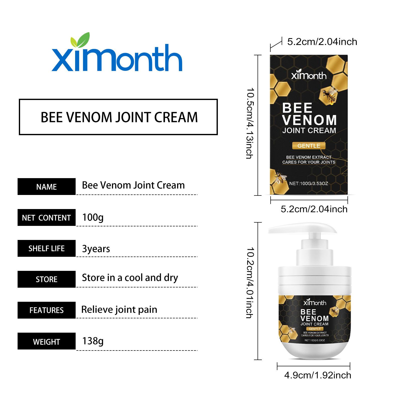 Ximonth Bee Venom Soothing Massage Cream, Moisturizes And Soothes Joint Discomfort With Daily Massage For Topical Treatment