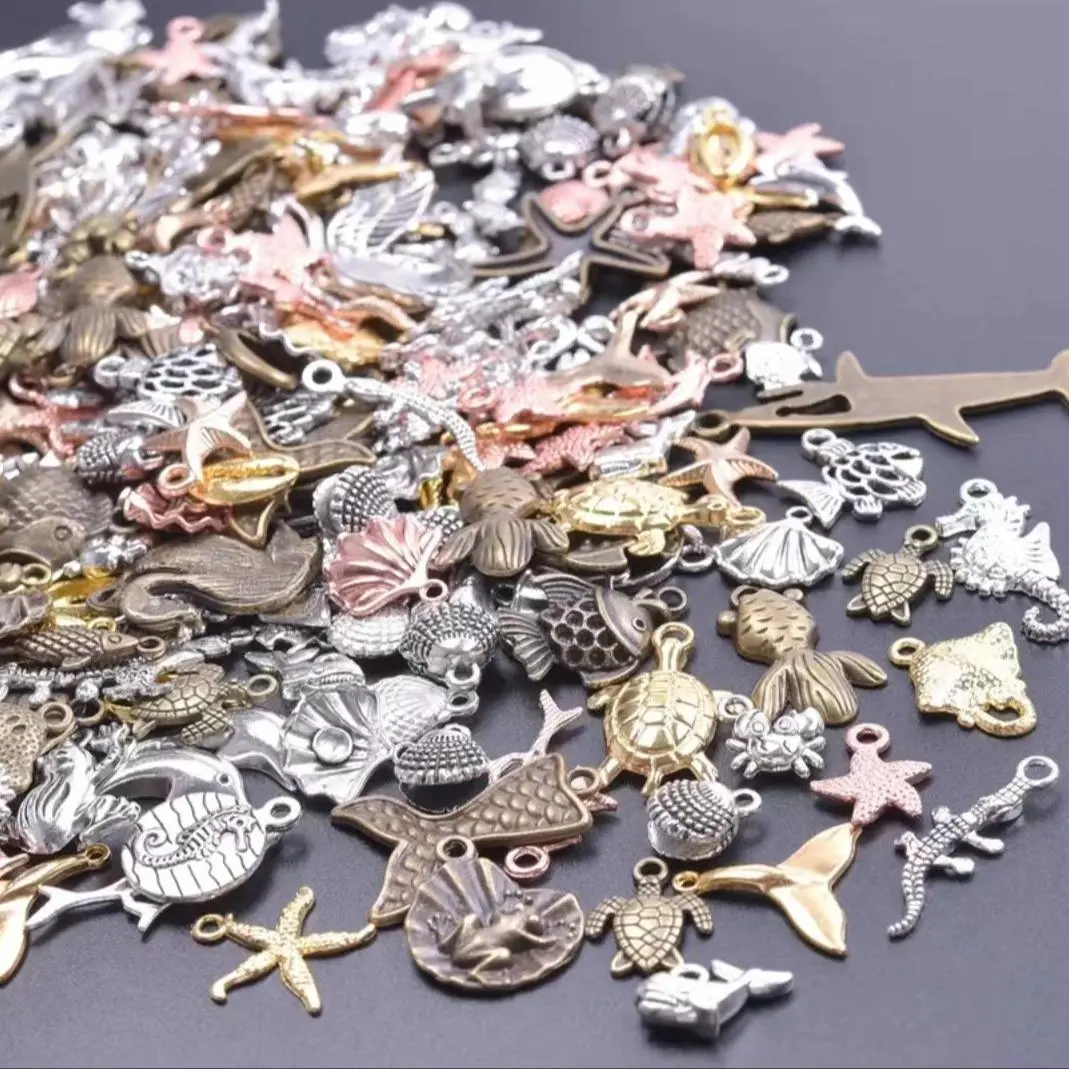 Mixed Color Sea Life Series Pendant, 1 Set DIY Jewelry Making Accessories for Necklace and Bracelet, Jewelry Making Accessories for Women & Teenager, Shell Pendants, DIY Jewelry Decoration