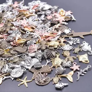 Mixed Color Sea Life Series Pendant, 1 Set DIY Jewelry Making Accessories for Necklace and Bracelet, Jewelry Making Accessories for Women & Teenager, Shell Pendants, DIY Jewelry Decoration