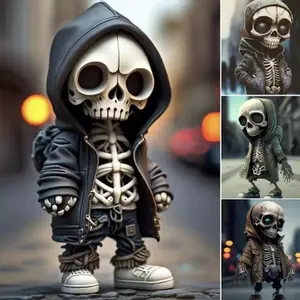 Spooky Skeleton Halloween Doll, Home Decor Sculpture, Atmosphere Decoration Ornament, Perfect for Halloween Party & Home Decorations