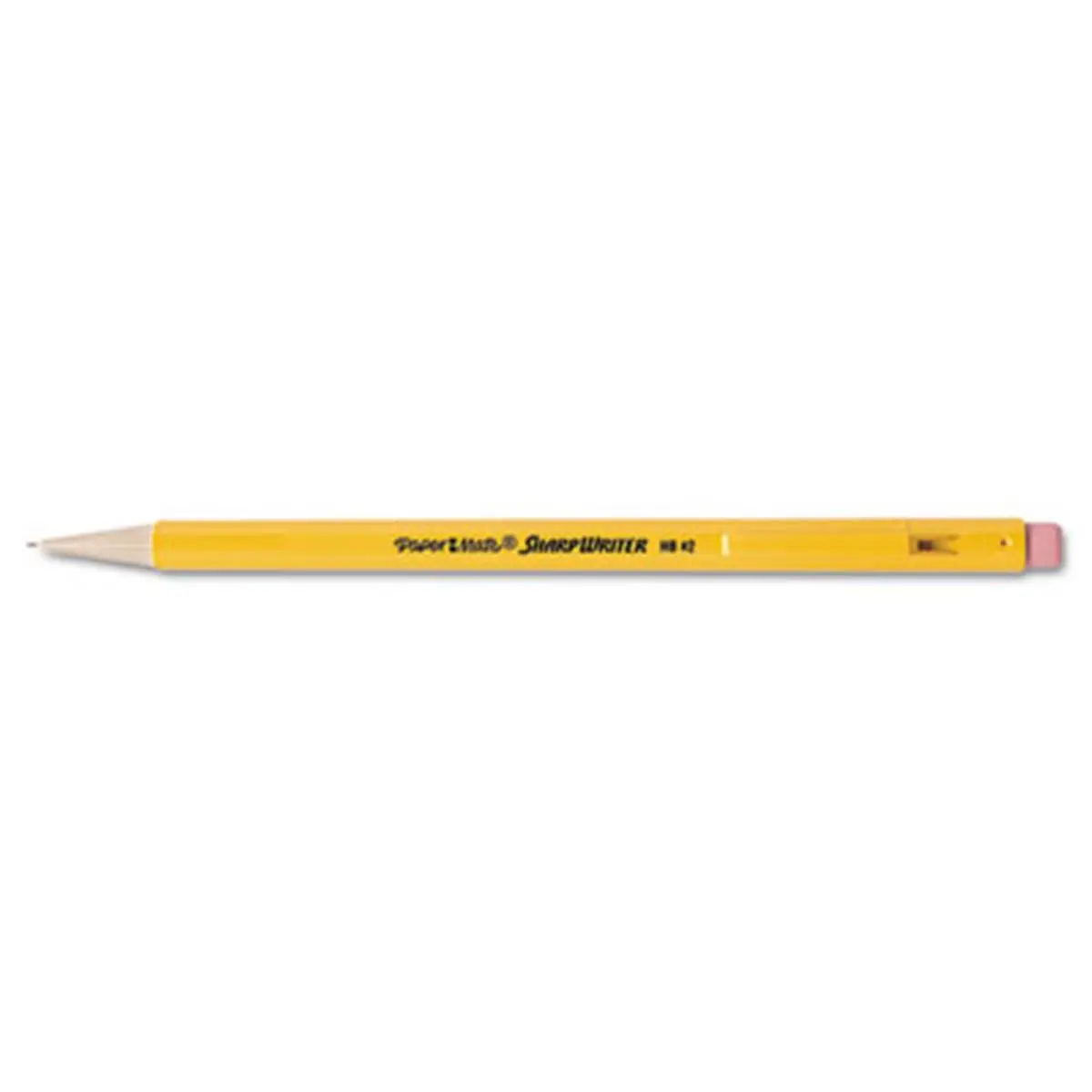 Paper Mate Sharpwriter Mechanical Pencil - HB Lead, 0.7 mm, Yellow Barrel, Cushion Tip, Twist Advance, Disposable, Economical, Extended Writing Life, 12-Count Pack (Office Stationery Writing Tool)