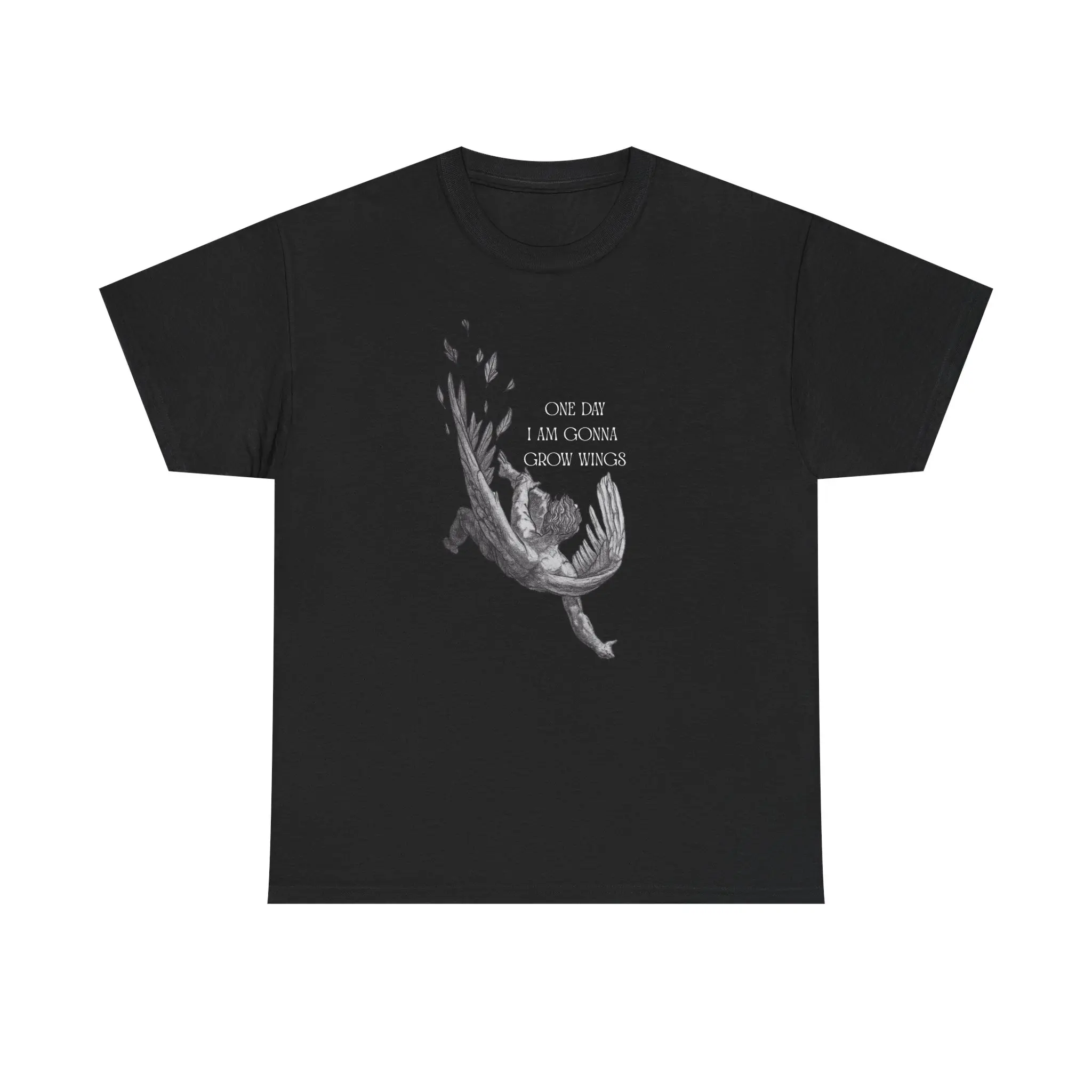 Unisex Short-Sleeve Round Neck Casual T-Shirt - The Fall of Icarus Greek Mythology Tee, Classic Art Literary Gift, Vintage Menswear Sports Top, Shortsleeve, Tshirt, Regular Fit, Digital Print, Mens Gifts, Cotton Blend, Machine Wash