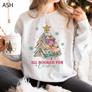 Heartstopper Series Christmas Tree Shirt Sweatshirt, All Booked For Christmas Alice Oseman Books Sweater
