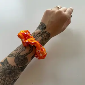 Clo’sSpookyCorner Handmade 100% Cotton Scrunchy Orange Cat Pattern