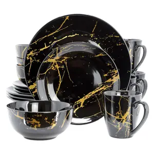 Elama Fine Marble 16 Piece Porcelain DinnerwareSet Elama Fine Marble 16 Piece Porcelain DinnerwareSet