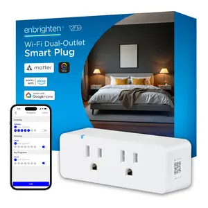Enbrighten Vibe Indoor Dual-Outlet Wi‑Fi Matter Smart Plug