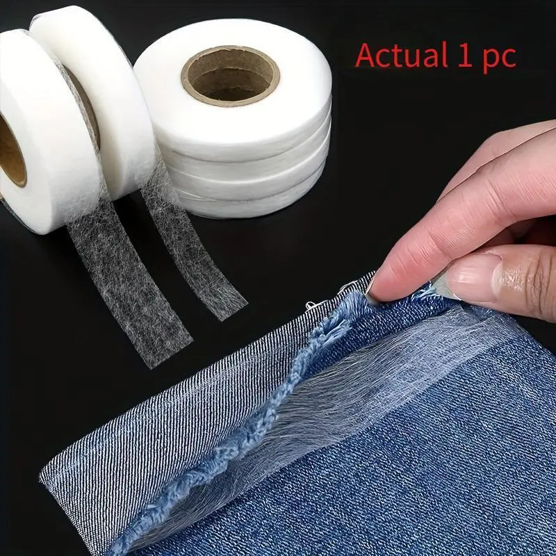 63Meters/Roll Double-sided Non-woven Interlining Adhesive Fabric Cloth Iron On Hem Tape Interlining Web DIY Sewing Craft Interfacing