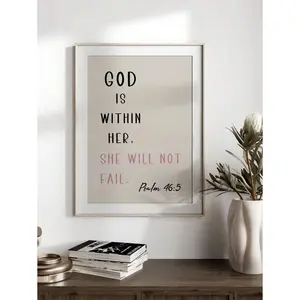 1pc Girly Christian Wall Art Picture Pink Bible Verse Canvas Prints Paintings Scripture Poster Aesthetic Christian Faith Decor For Bedroom, Living Room,Apartment ,Dorm Wall Decor Gift For Her Unframed