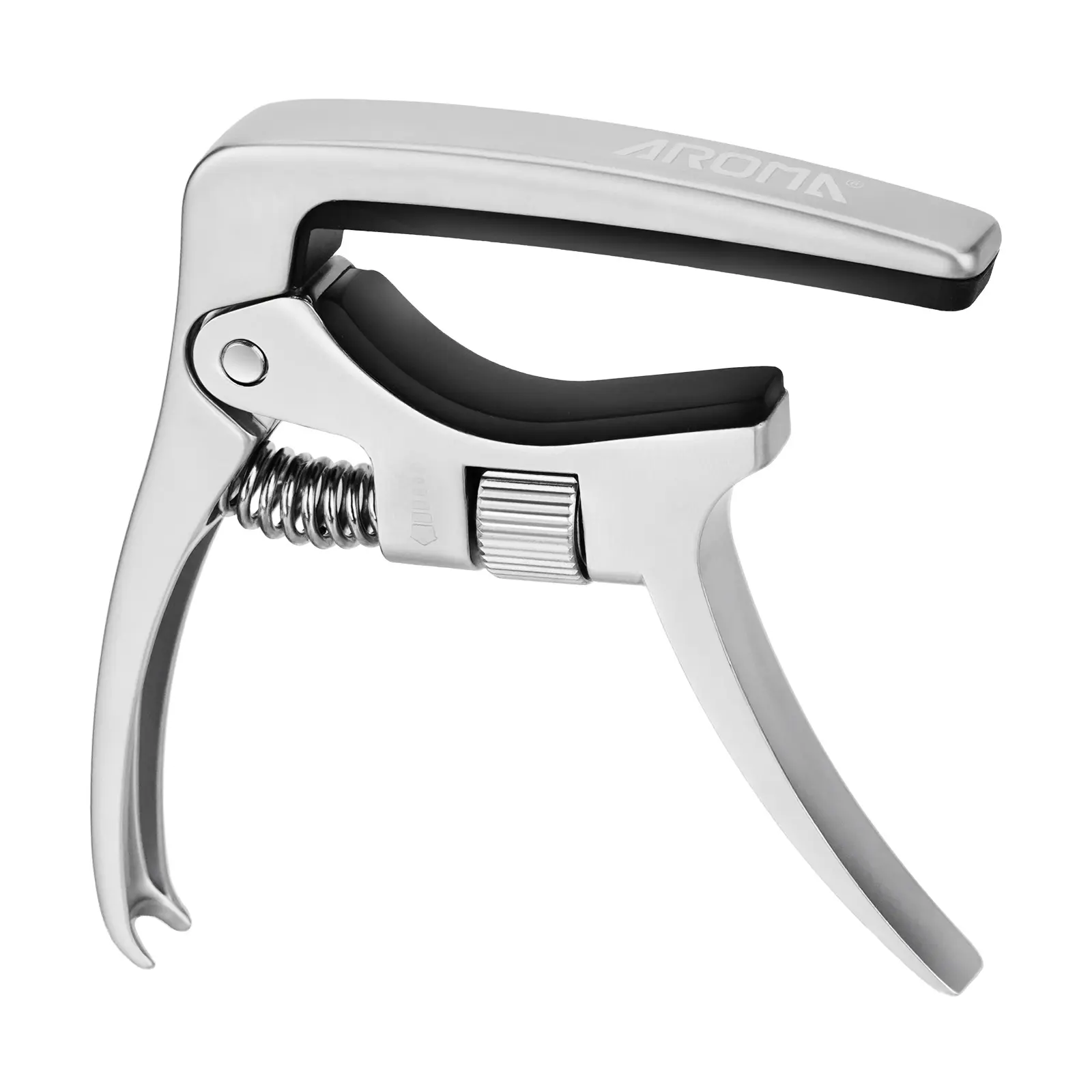 Aroma Professional Guitar Capo Adjustable Trigger Tension for 6 Strings Acoustic and Electric Guitars with Bridge Pins Puller