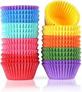 Colored Mini Paper Cupcake Liners Vibrant Muffin Baking Cups 400-Count