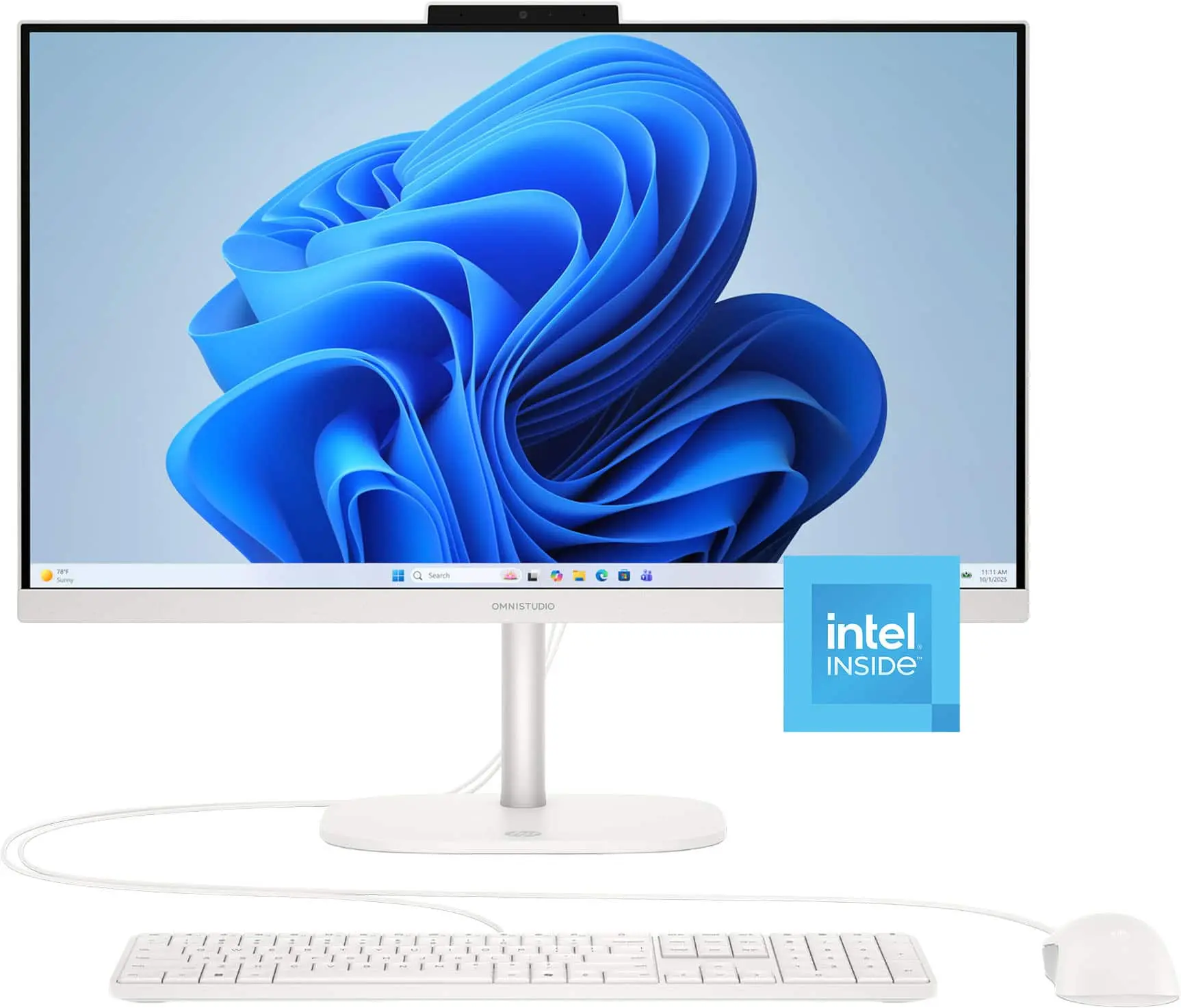 HP - OmniStudio 23.8 Full HD All-in-One - Intel N150 Processor - 8GB Memory - 128GB UFS - Cashmere White