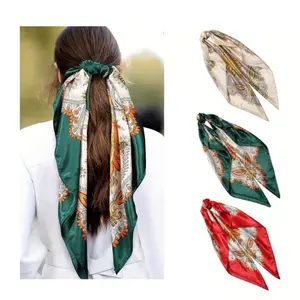 3PCS 35in Elegant Paisley Square Satin Head Scarves for Women - Breathable, Sun-Protective, Decorative,Ideal for Casual Outings, Casual Headwear Elegant Headscarf Satin Finish,Head Scarf