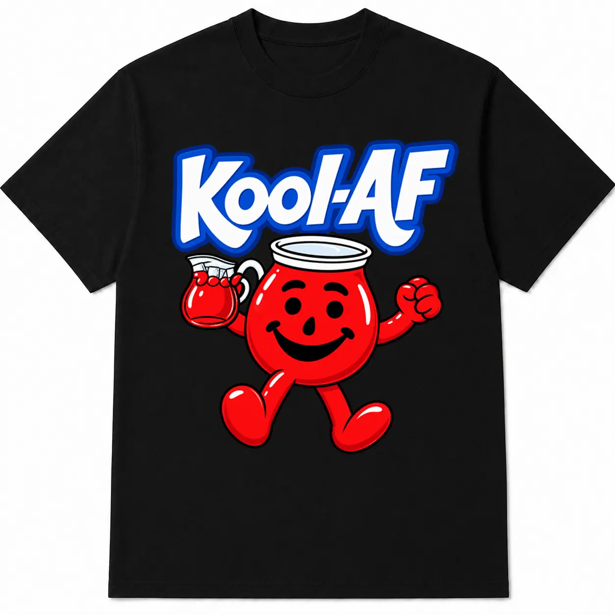 100% Cotton Funny Red Drink Character Graphic T-Shirt, Retro Cartoon Beverage Tee, Unisex Playful Streetwear Shirt for Parties, Casual Wear & Gifts sohochic