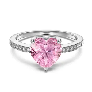 Stellar Heart- 925 Silver Premium Zircon Pink Sweetheart Ring