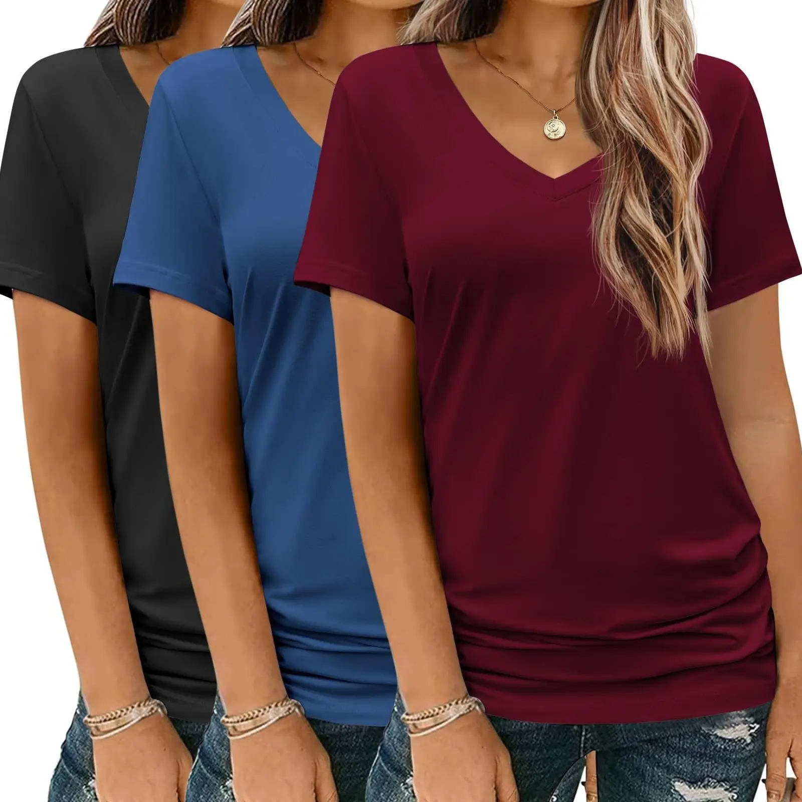 Black, Blue, Dark Red