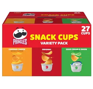 Pringles Potato Crisps Chips, Lunch Snacks, Snack Cups, Variety Pack, 19.3oz Box (27 Cups)