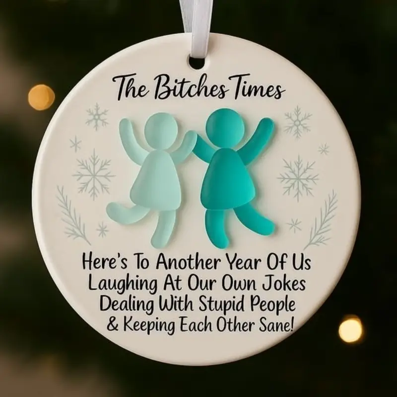 New Round Acrylic Christmas Ornament, Women's Fashion Decoration, Holiday Hanging Piece, Perfect for Home Decor, Lightweight, Festive Decoration, Christmas Decorations, Hanging Ornaments