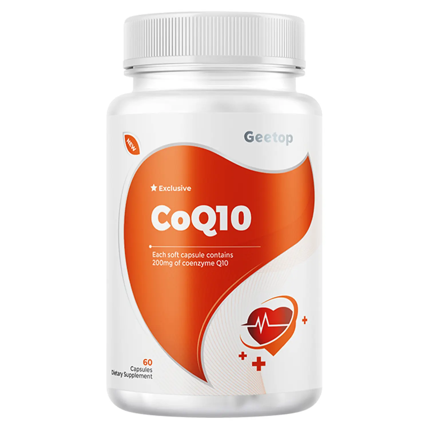 Coq10 200mg Softgels Ubiquinol Supplement,Ultra Nutritional Coenzyme q10 Antioxidant for Heart Health,High Absorption,2 Month Supply,Cellular Energy Production,Vegan,Gluten Free,GMP Compliant,Geetop