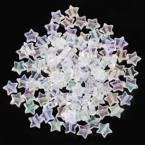 400 Pcs Pastel Star Beads - Acrylic Craft Beads for Jewelry Making 10mm Clear & Vibrant Beads for DIY Necklace Bracelet Projects
