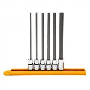 Gearwrench 0.37 in. Drive Long Length Hex Bit Metric Socket Set - 6 Piece