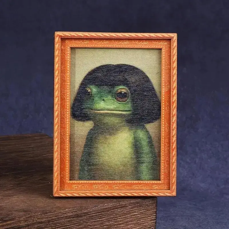 1 Count Funny Frog Magnet, Mini Fridge Magnet with Green Frog & Haircut Design, Modern Kitchen Decor, Durable Wood Construction for Refrigerator, Fridge, Refrigerator Decorating Magnet, Decorative Fridge Magnets,SummerVibes.