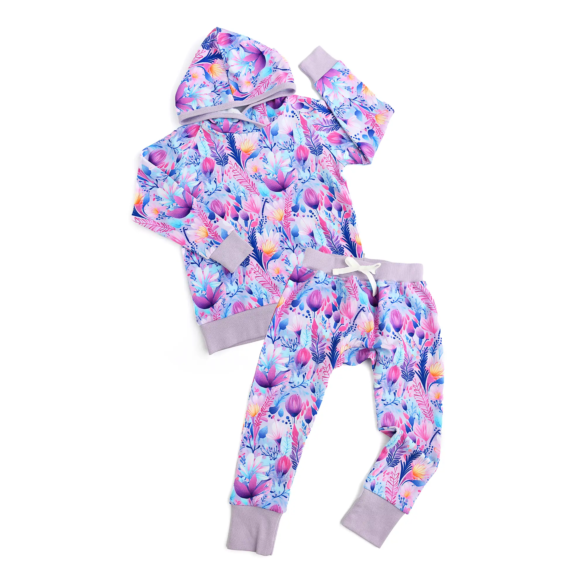 Ayla HOODIE SET French Terry Bamboo Spring Floral Outfit Jogger Pants & Hoodie Gigi and Max