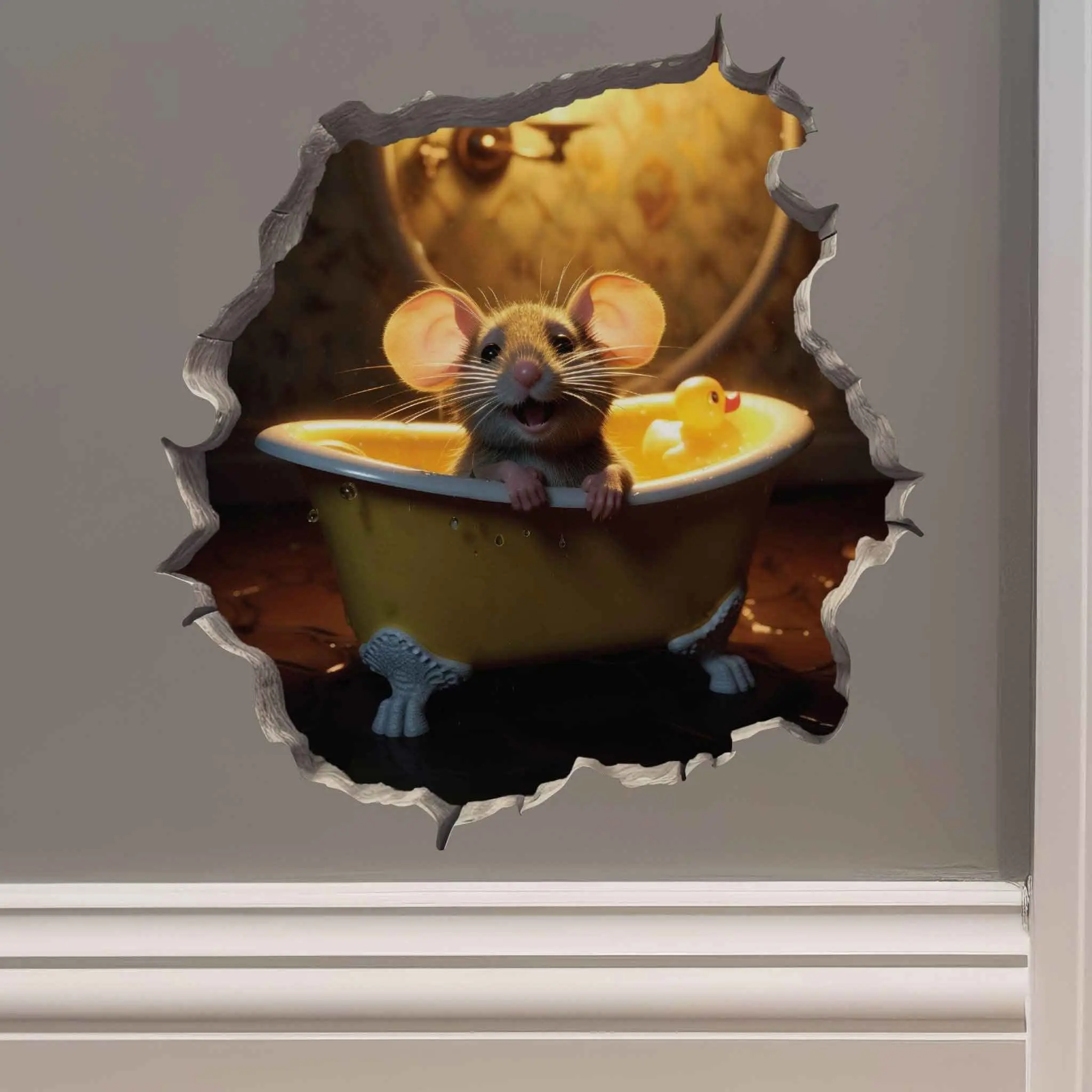 Bathtub Mouse Hole Decal