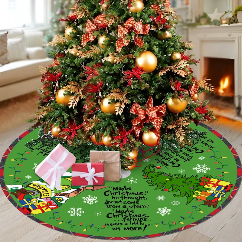 Magical Vinyl Whoville Anime Themed Christmas Tree Skirt - Festive Home-Party Supplies, Great Party Gifts for Whoville Fans, Themed Christmas Decorations for Celebrations, Creates Festive Vibe