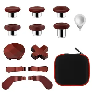Accessories for  One Elite Series 2 Controller(Model 1797), Metal Thumbsticks Paddles Joysticks Replacement Parts Kits Compatible with  Elite  Controller Series 2 Core(Dark Red)