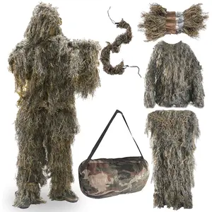 FUNPENY Ghillie Suits for Men Outdoor Camo Hunting Ghillie Suit Halloween Costume Clothings (Desert Yellow)