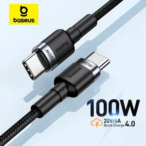 Baseus USB Type C To USB C Cable For iPhone 17 16 100W/5A PD Fast Charging Charger Cord For Macbook Xiaomi Samsung Type-C Cable