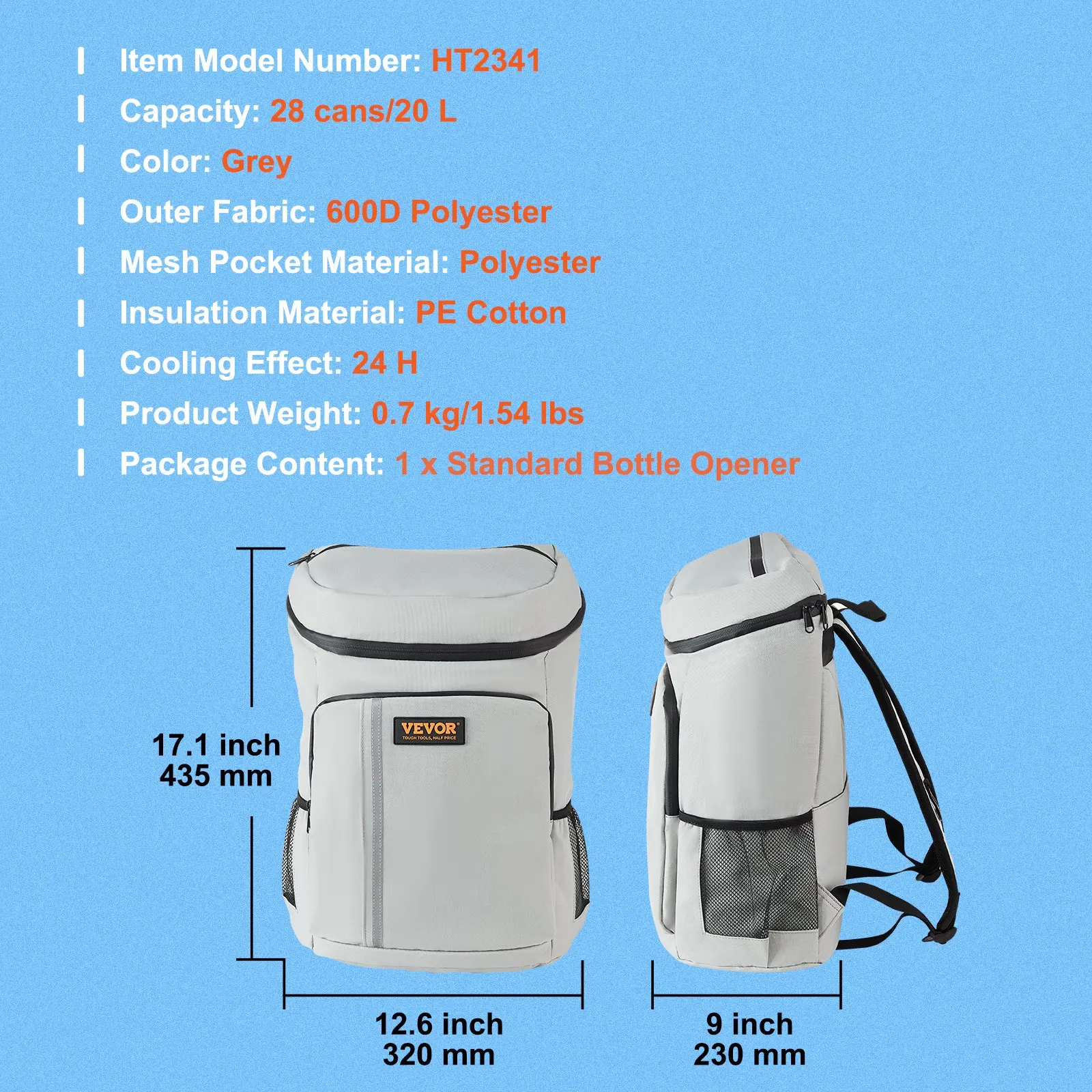 28 Cans - Grey Backpack