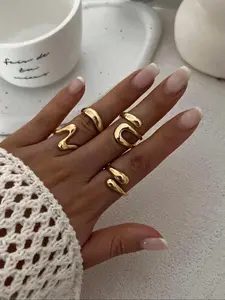 Vintage Minimalist Geometric Ring Set, Fashion Accessories for Women & Girls, Casual Jewelry for Parties and Daily Wear, Trendy and Versatile Exquisite Jewelry, Ideal as a Birthday Gift